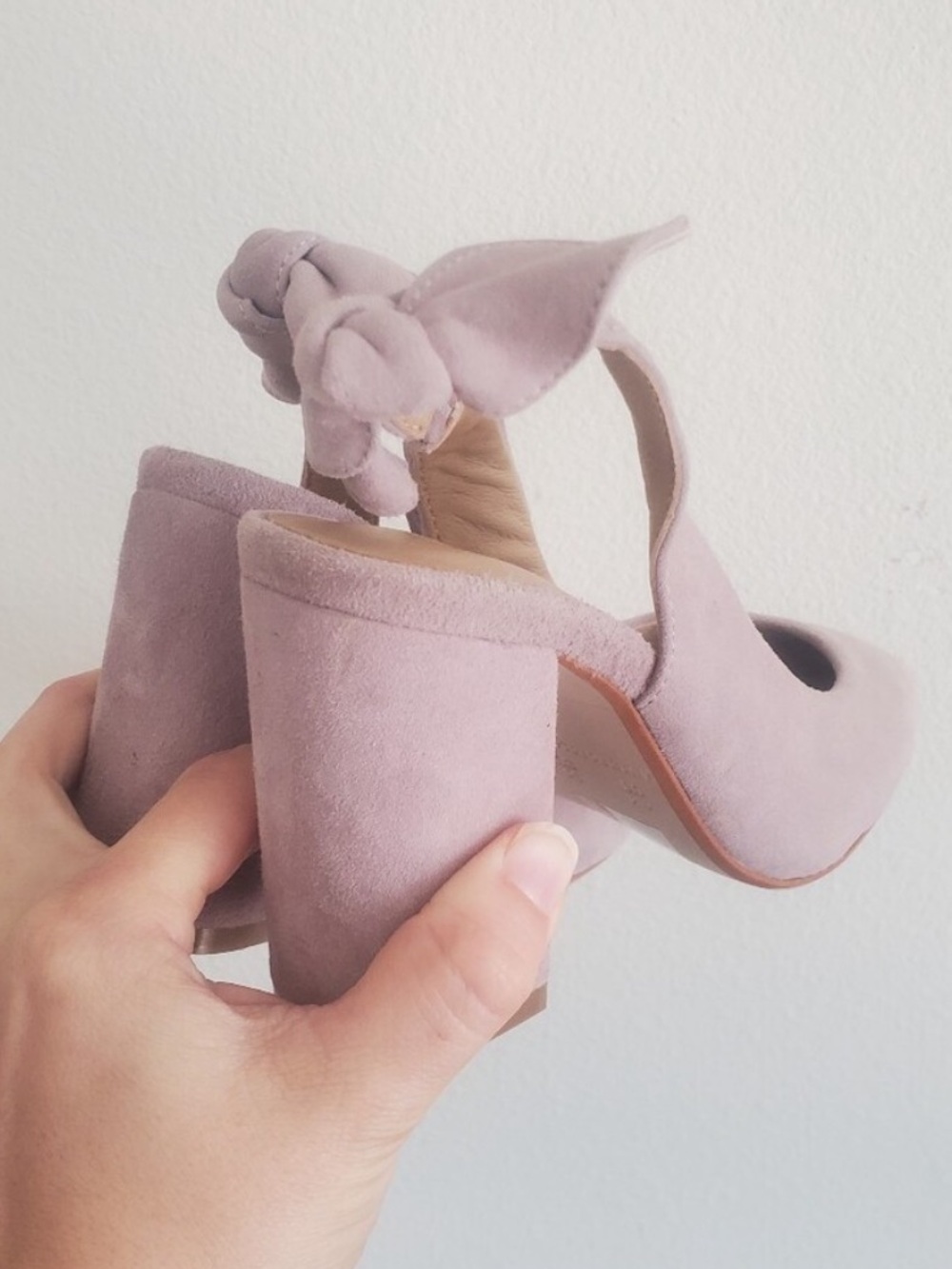 Anthropologie Lavender Knot Slingback Block Heels Suede Women's Size 6m - Picture 3 of 6